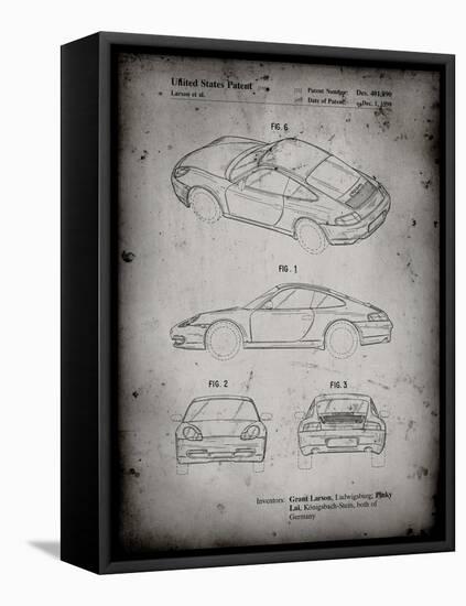 PP700-Faded Grey 199 Porsche 911 Patent Poster-Cole Borders-Framed Stretched Canvas