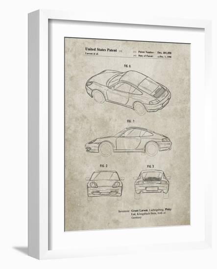 PP700-Sandstone 199 Porsche 911 Patent Poster-Cole Borders-Framed Giclee Print
