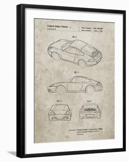 PP700-Sandstone 199 Porsche 911 Patent Poster-Cole Borders-Framed Giclee Print