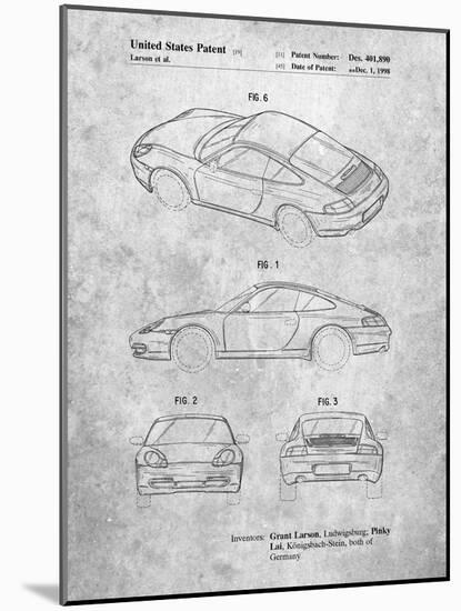 PP700-Slate 199 Porsche 911 Patent Poster-Cole Borders-Mounted Giclee Print