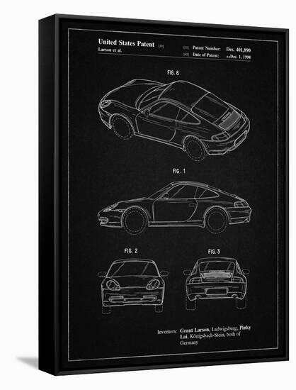 PP700-Vintage Black 199 Porsche 911 Patent Poster-Cole Borders-Framed Stretched Canvas