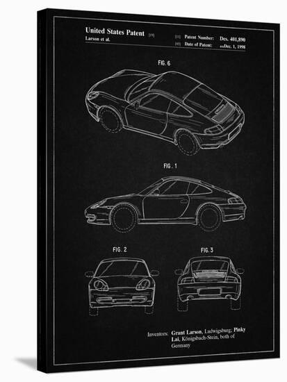 PP700-Vintage Black 199 Porsche 911 Patent Poster-Cole Borders-Stretched Canvas