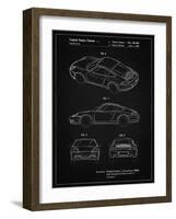 PP700-Vintage Black 199 Porsche 911 Patent Poster-Cole Borders-Framed Giclee Print