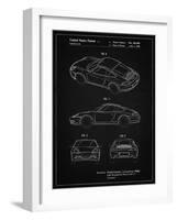 PP700-Vintage Black 199 Porsche 911 Patent Poster-Cole Borders-Framed Giclee Print