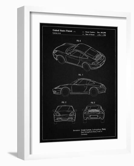 PP700-Vintage Black 199 Porsche 911 Patent Poster-Cole Borders-Framed Giclee Print