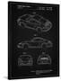 PP700-Vintage Black 199 Porsche 911 Patent Poster-Cole Borders-Stretched Canvas