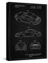 PP700-Vintage Black 199 Porsche 911 Patent Poster-Cole Borders-Stretched Canvas