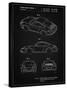 PP700-Vintage Black 199 Porsche 911 Patent Poster-Cole Borders-Stretched Canvas