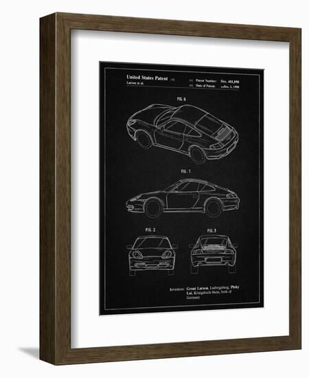 PP700-Vintage Black 199 Porsche 911 Patent Poster-Cole Borders-Framed Giclee Print