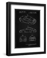 PP700-Vintage Black 199 Porsche 911 Patent Poster-Cole Borders-Framed Giclee Print