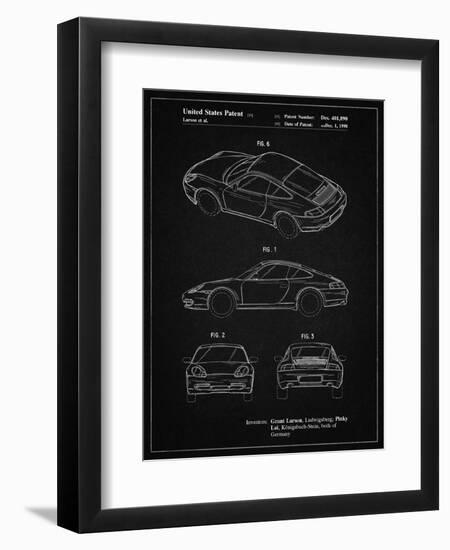 PP700-Vintage Black 199 Porsche 911 Patent Poster-Cole Borders-Framed Giclee Print