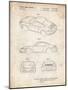 PP700-Vintage Parchment 199 Porsche 911 Patent Poster-Cole Borders-Mounted Giclee Print