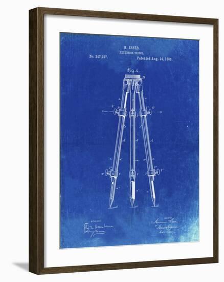 PP703-Faded Blueprint Antique Extension Tripod Patent Poster-Cole Borders-Framed Giclee Print