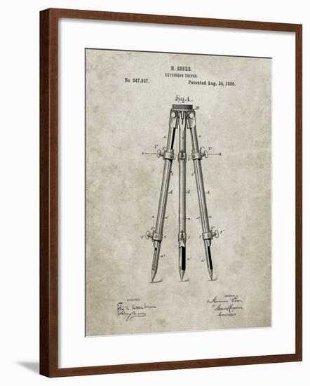 PP703-Sandstone Antique Extension Tripod Patent Poster-Cole Borders-Framed Giclee Print