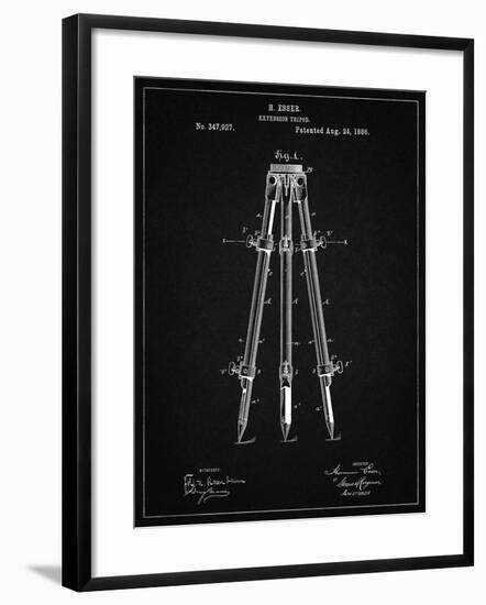PP703-Vintage Black Antique Extension Tripod Patent Poster-Cole Borders-Framed Giclee Print