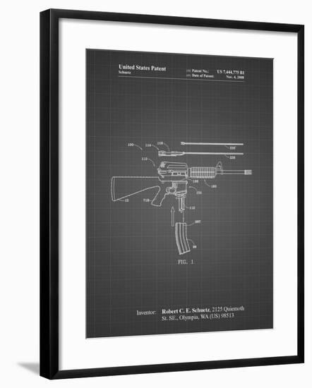 PP704-Black Grid AR 15 Patent Poster-Cole Borders-Framed Giclee Print