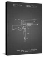 PP704-Black Grid AR 15 Patent Poster-Cole Borders-Stretched Canvas