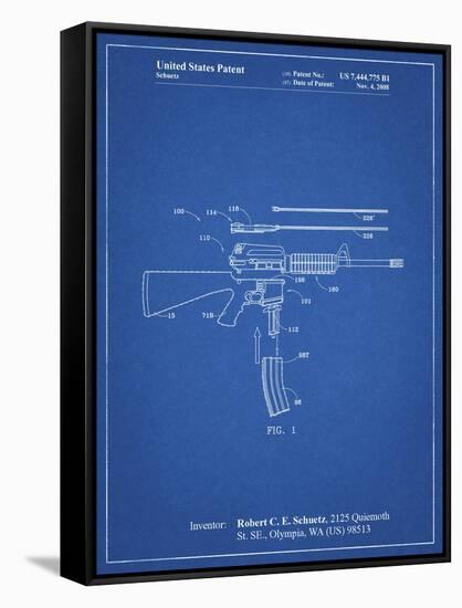 PP704-Blueprint AR 15 Patent Poster-Cole Borders-Framed Stretched Canvas