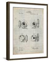 PP707-Antique Grid Parchment Asbury Frictionless Camera Shutter Patent Poster-Cole Borders-Framed Giclee Print