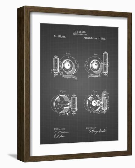 PP707-Black Grid Asbury Frictionless Camera Shutter Patent Poster-Cole Borders-Framed Giclee Print