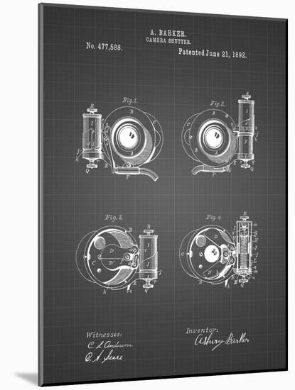 PP707-Black Grid Asbury Frictionless Camera Shutter Patent Poster-Cole Borders-Mounted Giclee Print