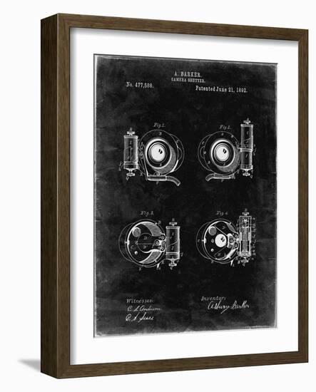 PP707-Black Grunge Asbury Frictionless Camera Shutter Patent Poster-Cole Borders-Framed Giclee Print