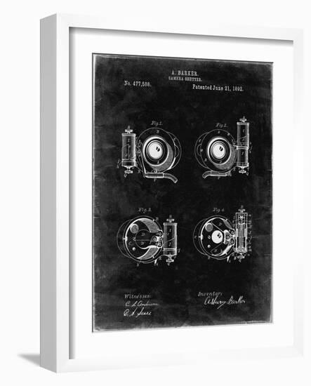 PP707-Black Grunge Asbury Frictionless Camera Shutter Patent Poster-Cole Borders-Framed Giclee Print