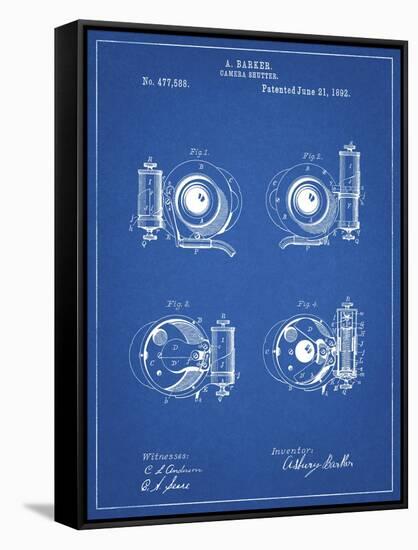 PP707-Blueprint Asbury Frictionless Camera Shutter Patent Poster-Cole Borders-Framed Stretched Canvas