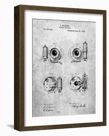 PP707-Slate Asbury Frictionless Camera Shutter Patent Poster-Cole Borders-Framed Giclee Print