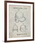 PP716-Antique Grid Parchment Baseball Helmet Patent Poster-Cole Borders-Framed Giclee Print