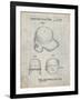 PP716-Antique Grid Parchment Baseball Helmet Patent Poster-Cole Borders-Framed Giclee Print