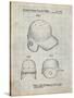 PP716-Antique Grid Parchment Baseball Helmet Patent Poster-Cole Borders-Stretched Canvas