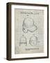 PP716-Antique Grid Parchment Baseball Helmet Patent Poster-Cole Borders-Framed Giclee Print