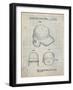 PP716-Antique Grid Parchment Baseball Helmet Patent Poster-Cole Borders-Framed Giclee Print