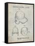 PP716-Antique Grid Parchment Baseball Helmet Patent Poster-Cole Borders-Framed Stretched Canvas