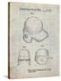 PP716-Antique Grid Parchment Baseball Helmet Patent Poster-Cole Borders-Stretched Canvas