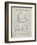 PP716-Antique Grid Parchment Baseball Helmet Patent Poster-Cole Borders-Framed Giclee Print