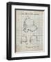 PP716-Antique Grid Parchment Baseball Helmet Patent Poster-Cole Borders-Framed Giclee Print