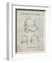 PP716-Antique Grid Parchment Baseball Helmet Patent Poster-Cole Borders-Framed Giclee Print