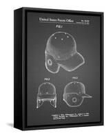 PP716-Black Grid Baseball Helmet Patent Poster-Cole Borders-Framed Stretched Canvas