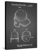 PP716-Black Grid Baseball Helmet Patent Poster-Cole Borders-Stretched Canvas