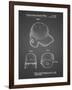 PP716-Black Grid Baseball Helmet Patent Poster-Cole Borders-Framed Giclee Print