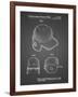 PP716-Black Grid Baseball Helmet Patent Poster-Cole Borders-Framed Giclee Print