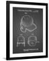 PP716-Black Grid Baseball Helmet Patent Poster-Cole Borders-Framed Giclee Print