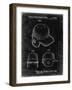 PP716-Black Grunge Baseball Helmet Patent Poster-Cole Borders-Framed Giclee Print