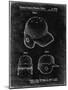 PP716-Black Grunge Baseball Helmet Patent Poster-Cole Borders-Mounted Giclee Print
