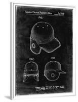 PP716-Black Grunge Baseball Helmet Patent Poster-Cole Borders-Framed Premium Giclee Print