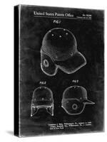 PP716-Black Grunge Baseball Helmet Patent Poster-Cole Borders-Stretched Canvas