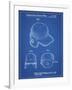 PP716-Blueprint Baseball Helmet Patent Poster-Cole Borders-Framed Giclee Print