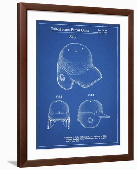 PP716-Blueprint Baseball Helmet Patent Poster-Cole Borders-Framed Giclee Print